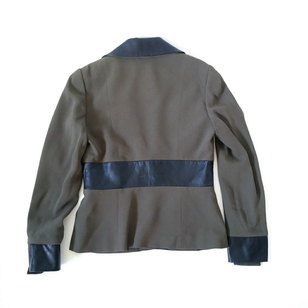 SOLD!! ZELDA Military Blazer Jacket Leather Olive - Picture 2 of 7